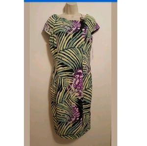 New Eva Mendes ny&c Tropical Leaf Dress Floral 4